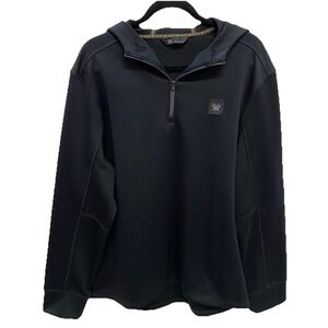 VORTEX Frontier Limits 1/4 Zip Black Pullover Hoodie Men's L Sweatshirt SOF15743